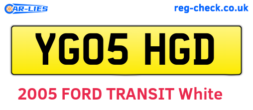 YG05HGD are the vehicle registration plates.
