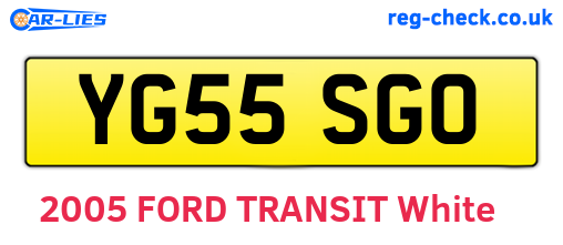 YG55SGO are the vehicle registration plates.