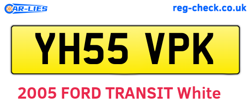 YH55VPK are the vehicle registration plates.