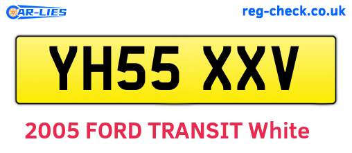 YH55XXV are the vehicle registration plates.