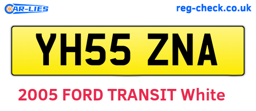 YH55ZNA are the vehicle registration plates.