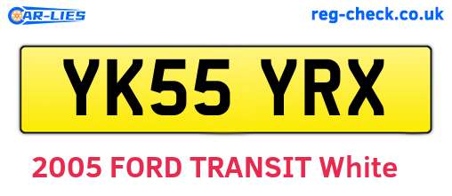 YK55YRX are the vehicle registration plates.