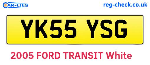YK55YSG are the vehicle registration plates.