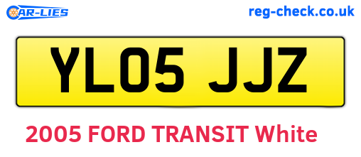 YL05JJZ are the vehicle registration plates.