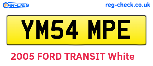YM54MPE are the vehicle registration plates.