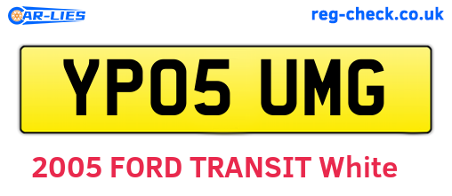 YP05UMG are the vehicle registration plates.