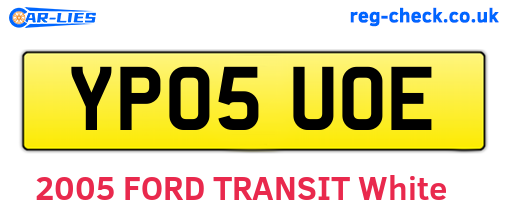YP05UOE are the vehicle registration plates.