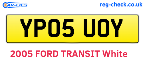 YP05UOY are the vehicle registration plates.