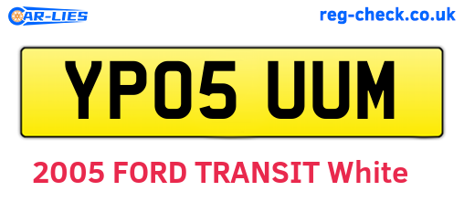 YP05UUM are the vehicle registration plates.