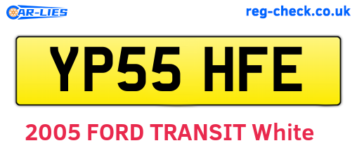 YP55HFE are the vehicle registration plates.