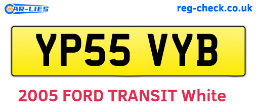 YP55VYB are the vehicle registration plates.