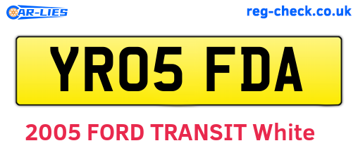 YR05FDA are the vehicle registration plates.