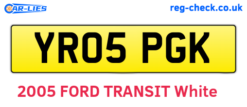 YR05PGK are the vehicle registration plates.