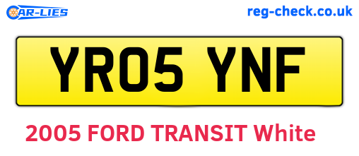 YR05YNF are the vehicle registration plates.