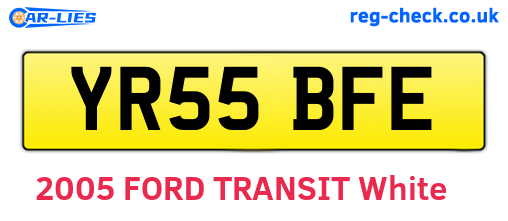YR55BFE are the vehicle registration plates.