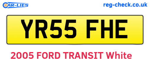 YR55FHE are the vehicle registration plates.