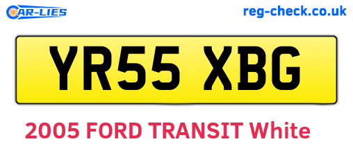 YR55XBG are the vehicle registration plates.