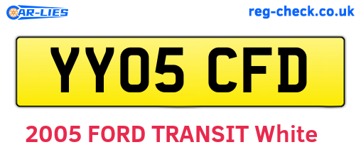 YY05CFD are the vehicle registration plates.