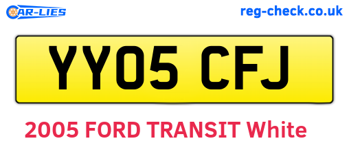 YY05CFJ are the vehicle registration plates.