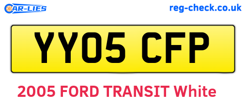 YY05CFP are the vehicle registration plates.