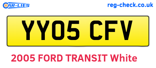 YY05CFV are the vehicle registration plates.
