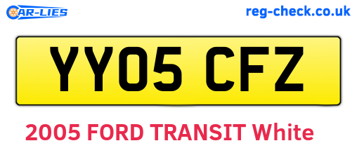 YY05CFZ are the vehicle registration plates.