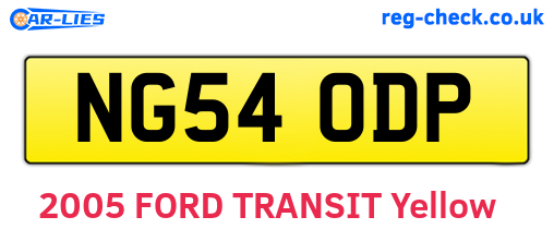 NG54ODP are the vehicle registration plates.