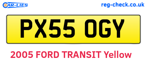 PX55OGY are the vehicle registration plates.