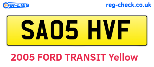 SA05HVF are the vehicle registration plates.