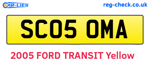 SC05OMA are the vehicle registration plates.