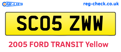 SC05ZWW are the vehicle registration plates.