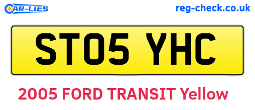 ST05YHC are the vehicle registration plates.