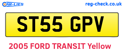 ST55GPV are the vehicle registration plates.