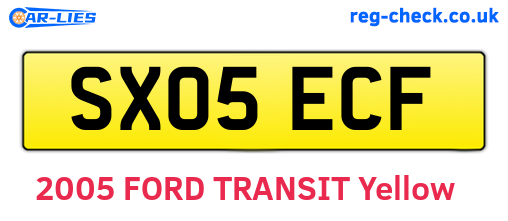 SX05ECF are the vehicle registration plates.
