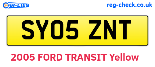 SY05ZNT are the vehicle registration plates.