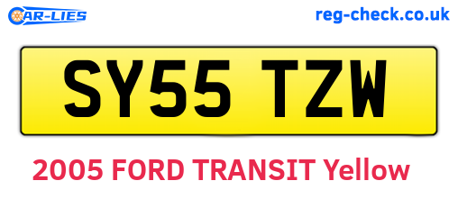 SY55TZW are the vehicle registration plates.