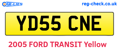 YD55CNE are the vehicle registration plates.