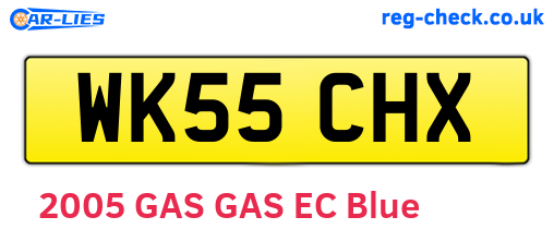WK55CHX are the vehicle registration plates.