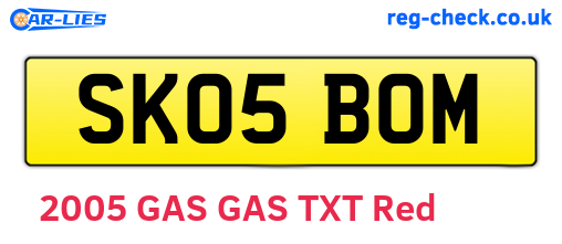 SK05BOM are the vehicle registration plates.
