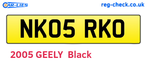 NK05RKO are the vehicle registration plates.