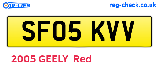 SF05KVV are the vehicle registration plates.