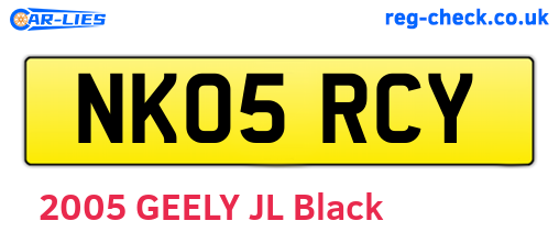 NK05RCY are the vehicle registration plates.