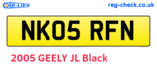 NK05RFN are the vehicle registration plates.