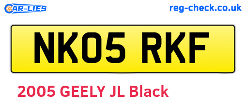 NK05RKF are the vehicle registration plates.