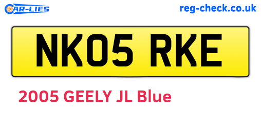 NK05RKE are the vehicle registration plates.