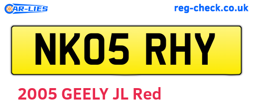 NK05RHY are the vehicle registration plates.