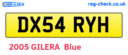 DX54RYH are the vehicle registration plates.
