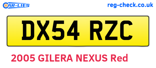 DX54RZC are the vehicle registration plates.