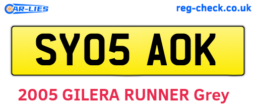 SY05AOK are the vehicle registration plates.