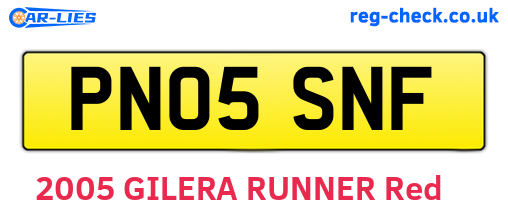 PN05SNF are the vehicle registration plates.